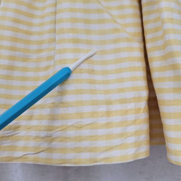 Simi Silk Butter Yellow Gingham Dress Infant Baby Girls Size 18mo - Picture 11 of 15